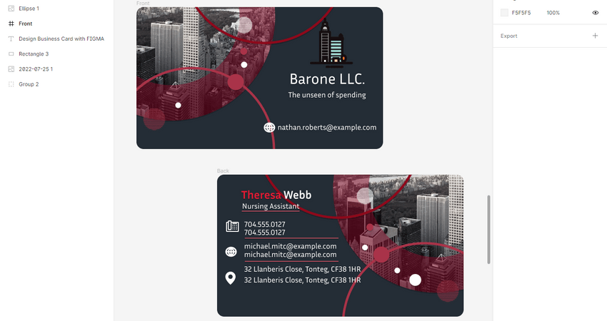 design business card in figma