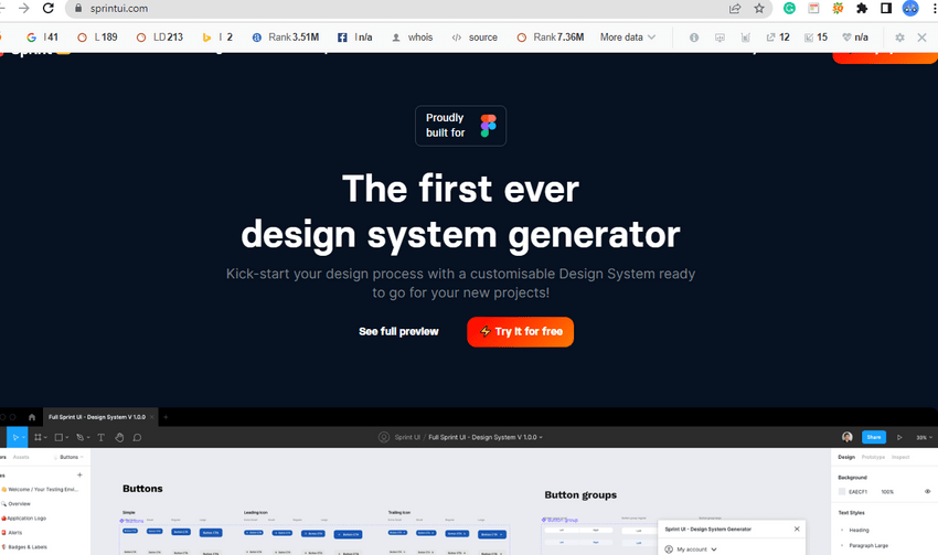 sprint UI design system generator